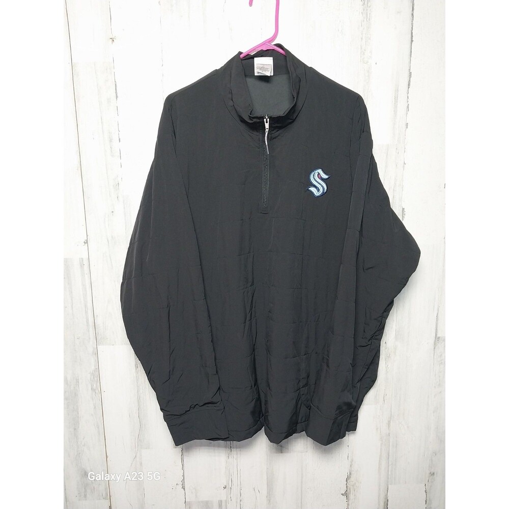 Seattle Kraken NHL 1/4 Zip Black Quilted Pullover 2XL